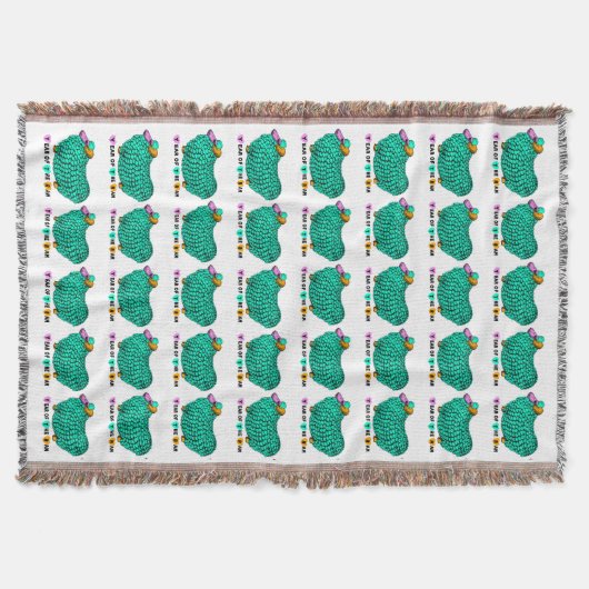 Green Ram Chinese Year Zodiac Throw Blanket Decke (Vorderseite)