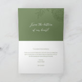 Green Ranunculus Wedding Congratulation Card Karte (Innenseite)