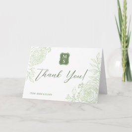 Green Ranunculus Wedding Congratulation Card Karte