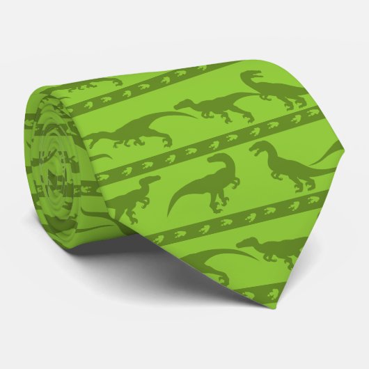 Green Raptor Muster Krawatte (Gerollt)