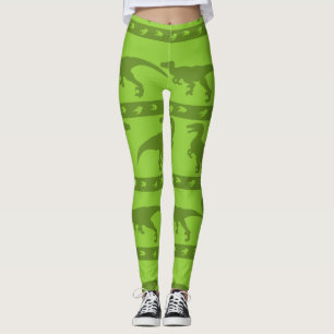 Green Raptor Muster Leggings