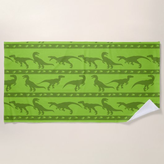 Green Raptor Muster Strandtuch (Vorderseite)