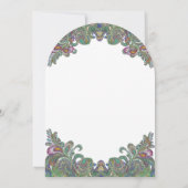 Green Raspberry Blue Damask Einladung (Rückseite)