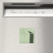 Green Raven Bird-Zitat Magnet (In Situ (Geschirrspüler))