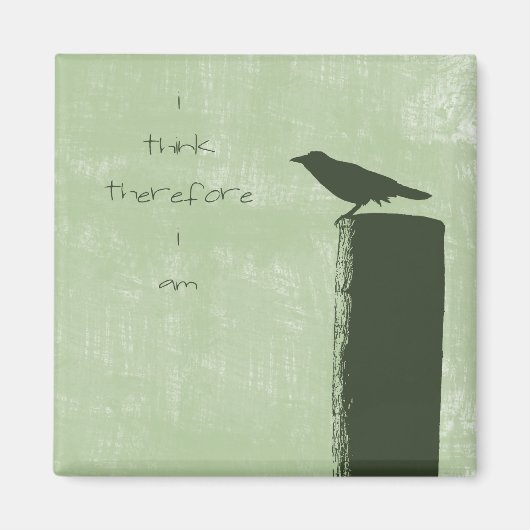 Green Raven Bird-Zitat Magnet (Vorne)