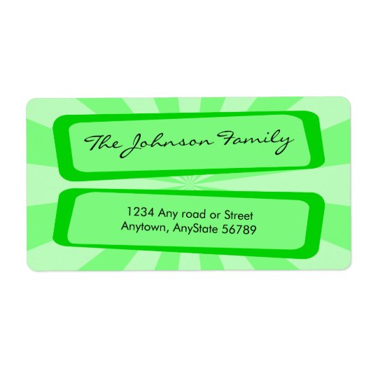 Green Ray Address Label (Vorne)