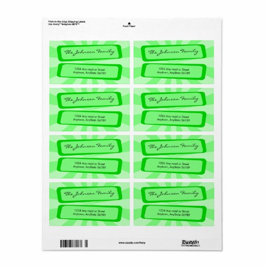 Green Ray Address Label (Vorne)