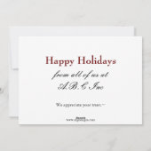 Green Real Anwesen Holiday Cards Feiertagskarte (Rückseite)