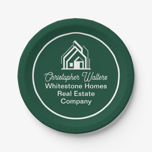 Green Real Estate Company Customized Realtor Party Pappteller (Vorderseite)