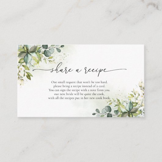 Green Recipe Request Card Begleitkarte (Vorderseite)