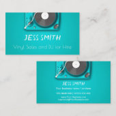 Green Record Player/Turntable, Visitenkarte (Vorne/Hinten)