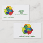 Green Recycle Earth Day Green Business Cards Visitenkarte (Vorne/Hinten)