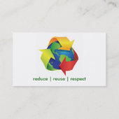 Green Recycle Earth Day Green Business Cards Visitenkarte (Rückseite)