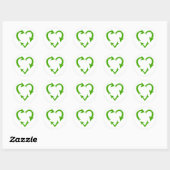 Green Recycle Heart Runder Aufkleber (Blatt)
