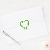 Green Recycle Heart Runder Aufkleber (Umschlag)