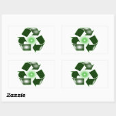 Green Recycle Logo-Aufkleber Rechteckiger Aufkleber (Blatt)