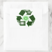 Green Recycle Logo-Aufkleber Rechteckiger Aufkleber (Tasche)