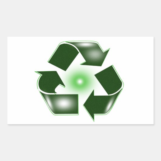 Green Recycle Logo-Aufkleber Rechteckiger Aufkleber (Vorderseite)