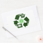 Green Recycle Logo-Aufkleber Rechteckiger Aufkleber (Umschlag)