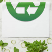 Green Recycle Sign Geschirrtuch (Gefaltet)