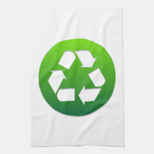 Green Recycle Sign Geschirrtuch