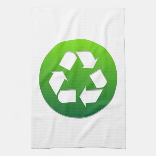 Green Recycle Sign Geschirrtuch (Vertikal)