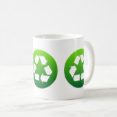 Green Recycle Sign Kaffeetasse (VorderseiteRechts)