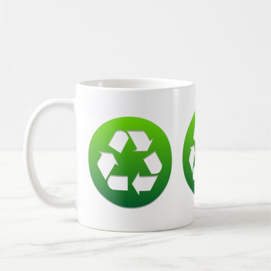 Green Recycle Sign Kaffeetasse (Links)