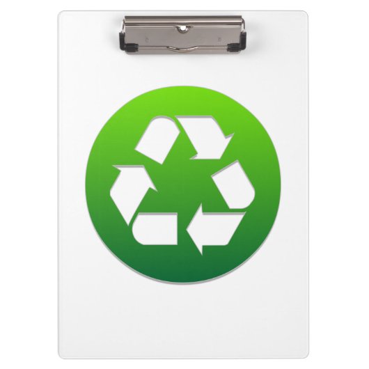 Green Recycle Sign Klemmbrett (Vorderseite)