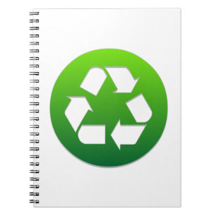Green Recycle Sign Notizblock