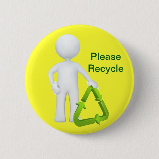 Green Recycle Symbol & Man Button (Vorderseite)