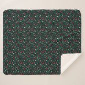 Green red and white Christmas flowers Sherpadecke (Vorderseite (Horizontal))