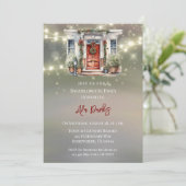 Green Red Berry Decor Door Lite Junggeselinnen-Abs Einladung (Stehend Vorderseite)