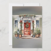 Green Red Berry Decor Door Lite Junggeselinnen-Abs Einladung (Rückseite)