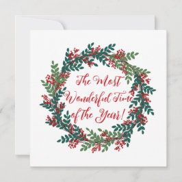 Green Red Berry Wunderbare Weihnachtsfeier Feiertagskarte