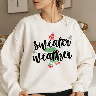 Green-Red-Black Sweater Weather Winter T - Shirt