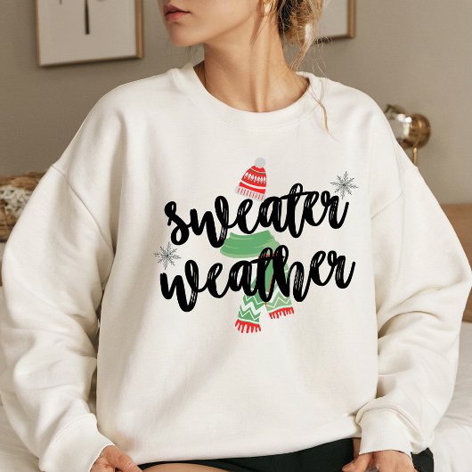 Green-Red-Black Sweater Weather Winter T - Shirt