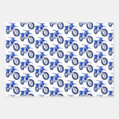 Green, Red, Blue Dirt Bike Motorrad Geschenkpapier Set (Vorderseite 3)