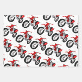 Green, Red, Blue Dirt Bike Motorrad Geschenkpapier Set (Vorderseite 2)