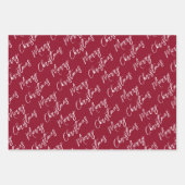 Green Red Blue Elegant Script Merry Christmas Geschenkpapier Set (Vorderseite 2)