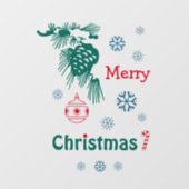 Green Red Blue Frohe Weihnachten Fensteraufkleber (Blatt)