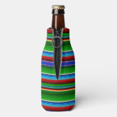 Green Red Blue Mexican Sarape Flaschenkühler (Flasche Rückseite)