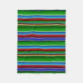 Green Red Blue Mexican Sarape Fleecedecke (Vorderseite)