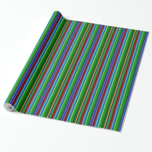 Green Red Blue Mexican Sarape Geschenkpapier
