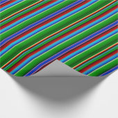 Green Red Blue Mexican Sarape Geschenkpapier (Ecke)