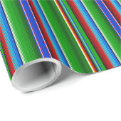Green Red Blue Mexican Sarape Geschenkpapier (Rolleneckpunkt)