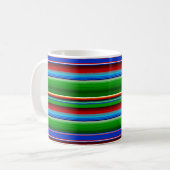 Green Red Blue Mexican Sarape Kaffeetasse (Vorderseite Links)