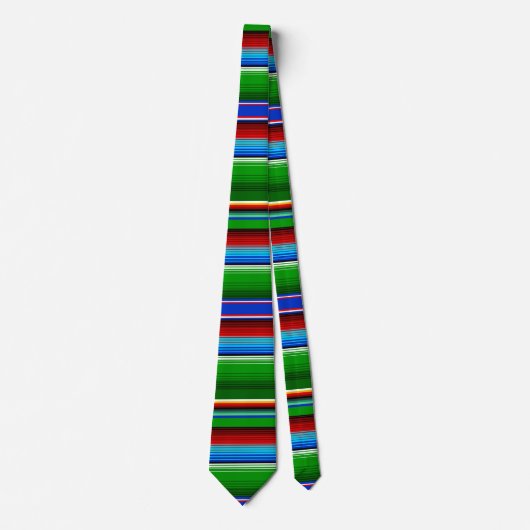 Green Red Blue Mexican Sarape Krawatte (Vorderseite)