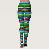 Green Red Blue Mexican Sarape Leggings (Rückseite)