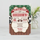 Green Red Brown Hoedown Party Einladung (Stehend Vorderseite)